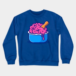 Brain Ice Cream Cup Cartoon Crewneck Sweatshirt